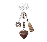 BUBEFSKD Portachiavi portatile leggero a specchio per borsa, chiavi, accessori, design a cuore di perle, pratico acrilico