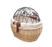 BUBEFSKD Portaoggetti In Rattan Intrecciato Cestino Per Bici Biciclette Anteriori Portaoggetti In Rattan Intrecciato Sospeso Con Cintura Regolabile Cestino Biciclette Animali Domestici