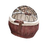 BUBEFSKD Portaoggetti In Rattan Intrecciato Cestino Per Bici Biciclette Anteriori Portaoggetti In Rattan Intrecciato Sospeso Con Cintura Regolabile Cestino Biciclette Animali Domestici