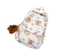 BUBEFSKD Pratico zaino in nylon per la scuola per adolescenti Ergonomico Daypack Grande Capacità Studente Zaino Con Più Tasche Zaino Carino Animali, bianco