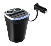 BUBEFSKD Presa Corrente 6 in 1 da 120 W con 4 Adattatori Ricarica per Auto USB 2 Splitter Presa Corrente Tablet Telefonico