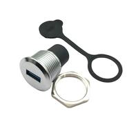 BUBEFSKD Presa USB 3.0 Femmina-Femmina per Montaggio A Pannello Rotondo Connettore Copertura Antipolvere Impermeabile Trasmissione Dati velocità Presa USB A Impermeabile