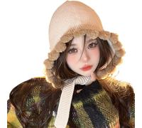 BUBEFSKD Ragazze Y2k Temi Partito A Maglia Orecchie Addensate Dolce Girasoli Fatti A Mano Pompoms Cappello Pescatore Per Le Donne