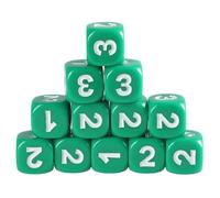 BUBEFSKD Set di 12pieces Dices da 13 mm, con grande numero 6 pagine, in acrilico, arrotondamento per l'educazione, angolo numerato