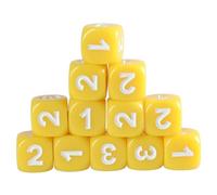 BUBEFSKD Set di 12pieces Dices da 13 mm, con grande numero 6 pagine, in acrilico, arrotondamento per l'educazione, angolo numerato