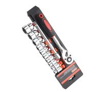 BUBEFSKD Set di chiavi a bussola efficiente, strumento di riparazione con azionamento 3/8 e 1/4, ideale per spazi ristretti e vari compiti di riparazione. Set a cricchetto facile da usare