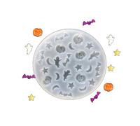BUBEFSKD Set di stampi in silicone riutilizzabili per Halloween, motivo: Star Moon a pipistrello, con cioccolato e silicone