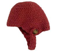 BUBEFSKD Sherpas lavorato a mano con lembo per le orecchie, trapper sci in lana, cappelli per l'inverno, la neve, per le donne, le orecchie lunghe, inverno caldo, Colore: rosso, Taglia unica
