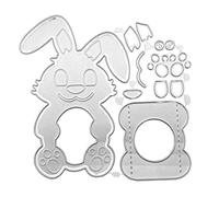BUBEFSKD Simpatico Coniglietto Pasquale Fustelle Lama Punzone Stencil Modello per Goffratura Creazione Cartoline Fai da Te Decorazioni Diario Ritagli Pasquali Creazione Cartoline