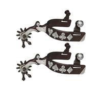 BUBEFSKD Spore metalliche Stile Vintage Per I Cavalieri Usa Tradizionale Occidentale Equestre In Bronzo E Argento Neushilber Equipaggiamento Equitazione