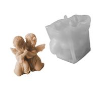 BUBEFSKD Stampo per candele in silicone a forma di ali d'angelo, per sapone, cioccolato, decorazione nuziale, ragazza alata, stampo in silicone, utensile da forno, stampo per sapone