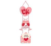 BUBEFSKD Targhetta per porta di San Valentino, in cartone, decorazioni per esterni, per il tempo libero, feste, San Valentino