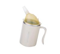 BUBEFSKD Tazza medica in acciaio inox, 400 ml, coperchio a prova di fuoriuscite, per anziani e disabili contro il desiderio, cannuccia eccellente per alimenti liquidi da soli. Azione: