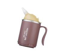 BUBEFSKD Tazza medica in acciaio inox, 400 ml, coperchio a prova di fuoriuscite, per anziani e disabili contro il desiderio, cannuccia eccellente per alimenti liquidi da soli. Azione: