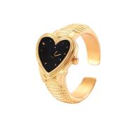 BUBEFSKD Unico anello per dita geometrico regolabile a forma di cuore aperto elegante gioiello per dita per l'amore retrò quotidiano, come descritto