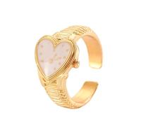 BUBEFSKD Unico anello per dita geometrico regolabile a forma di cuore aperto elegante gioiello per dita per l'amore retrò quotidiano, come descritto