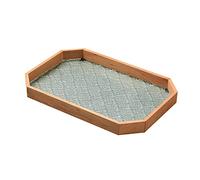 BUBEFSKD Vassoio in Vetro Vintage in Legno Vassoi Decorativi da Portata tè Rettangolare Ornamenti Tavolo Portacandele Vassoio Portacandele per Centrotavola Rettangolo in Legno in Vetro