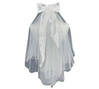 BUBEFSKD Velo Da Sposa In Pizzo Con Perle/fiocco Tipi Possono Scegliere Donne Tulle A Strati Addio Nubilato Fotografia Matrimonio Lungo Lungo Pieghettato Bowknot Decor Veli Da Cattedrale Per La