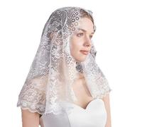 BUBEFSKD Velo Fiori Per La Partecipazione Matrimonio In Chiesa Foulard Hijab Copricapo In Pizzo Mantiglia Per Eventi Religiosi Che Raccolgono Pizzo