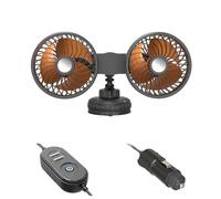BUBEFSKD Ventilatore per Auto con Direzione del Regolabile Alimentazione 12V/24V Silenzioso SUV Camion Ventilazione da Viaggio Ventilatore Auto A Doppia Testa