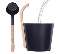 Bubei Set di secchi per sauna | Secchio in alluminio resistente al calore da 7 l, accessorio per spa per bagno turco, set da sauna nero, regalo per amici, cari, famiglie, vicini, colleghi