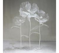 Bubinblau Bianca,B, Decorazione Floreale Enorme in Seta Artificiale da 170 cm/5,6 Piedi, Fiori di Rosa Giganti, Grandi Fiori Finti con Base in Metallo, Decorazioni per Feste di Matrimonio