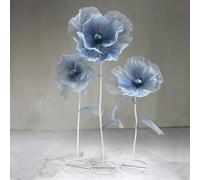 Bubinblau Blu,B, Decorazione Floreale Enorme in Seta Artificiale da 170 cm/5,6 Piedi, Fiori di Rosa Giganti, Grandi Fiori Finti con Base in Metallo, Decorazioni per Feste di Matrimonio