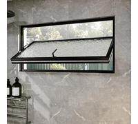 Bubinblau Finestra Rettangolare in Metallo a Filo, Finestra Girevole a 360° con Maniglie, Finestra di Ricambio in Vetro Temperato per la Decorazione del Bagno, della Cucina e del Soggiorno,B,40×100cm