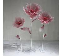 Bubinblau Rosso,B, Decorazione Floreale Enorme in Seta Artificiale da 170 cm/5,6 Piedi, Fiori di Rosa Giganti, Grandi Fiori Finti con Base in Metallo, Decorazioni per Feste di Matrimonio