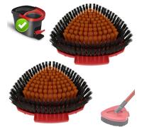 Bublador - 2 spazzole di ricambio compatibili con Vileda turbo e spazzole per pavimenti, triangolari, setole dure, per bagno, cucina, piscina, garage, terrazza