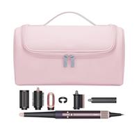 BUBM Custodia da viaggio compatibile con Dyson Airwrap Styler completo e accessori, borsa portatile con gancio in metallo per Airwrap tutti i modelli, canna lunga, accessori per arricciacapelli, rosa