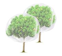 Bubmari 2 Pezzi Rete Anti Insetti Piante con Cerniera E Coulisse - Sacco Protezione 60 Mesh Contro Cimice Asiatica, Uccelli E Cavolaia - per Limoni, Alberi da Frutto E OrtoWhite,9.8 ft x 9.8 ft