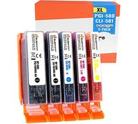 Bubprint 5 Cartucce compatibili con Canon PGI-580 CLI-581 XL Multipack