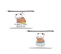 Bubu and DuDu, trousse per trucchi in cartonn, regalo per San Valentino, per amanti di BuBu e DuDu, astuccio per trucchi stampato su entrambi i lati, per donne e ragazze, per viaggi, vacanze