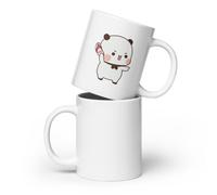 Bubu and Dudu with Slipper on Hand Tazza bianca lucida