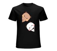 Bubu Dudu Cartoon Panda Bear Mens Unisex T-Shirt Graphic Print Top Black Tee M