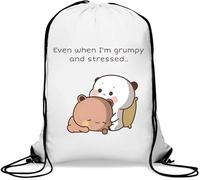 Bubu Dudu Even When I'm Grumpy Ande Stressed - Sacca da palestra casual, con coulisse, colore: bianco