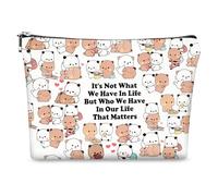 Bubu Dudu Trousse da donna Kawaii con chiusura lampo e fodera, coppia di anime da toilette da donna, pratica coppia regalo per compleanni, feste e anniversari