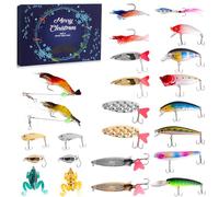 Bubuny Calendario dell'Avvento 2025 Uomo Pesca, Set di Esche da Pesca Conto Alla Rovescia per 24 Giorni di Natale, Calendario Avvento 2025 Pesca per Nonno Papà Fidanzati Marito