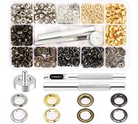 Bubuyun 400pcs Occhiello Strumento Kit Grommet Metallo Strumento Installazione Dell'Occhiello Occhielli Grommet Rondelle Occhielli Metallici per Teloni Occhielli in Metallo Grommet Rondelle