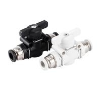 BUC-8mm Interruttore valvola manuale Connettore pneumatico Conduttura dell'aria Tappi rapidi in plastica 1 pz(黑色BUC4)