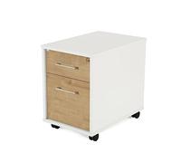 BUC METALLICO CON 1 CASSETTI E 1 CARTELLO 42x64x53 CM BIANCO/ROVERE
