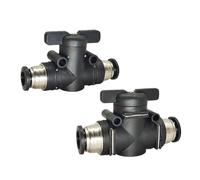 BUC Pneumatic Hand Valve 4mm 6mm 8mm 10mm 12 16mm Turn Switch Quick Fittings 2-way Plug-in Air Control Hose Connection Fitting(BUC-4)