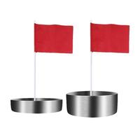 Buca da golf, buca da mettere | Buca da golf con bandiera | Coppa da golf in acciaio inossidabile con bandiera, aiuti per l'allenamento dei buchi da golf per il prato interno ed esterno della casa