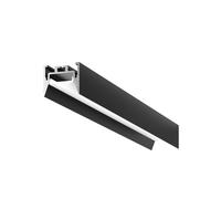 BUCAREST G - PROFILO IN ALLUMINIO SEZIONABILE CON DIFFUSORE AD INCASTRO BIANCO PARETE/SOFFITTO/SOSPENSIONE MT2 COLORE NERO