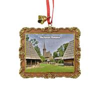 Bucarest Romania Viaggio Souvenir Albero di Natale Ornamento Appeso Pendente Casa Festa di Natale Decorazione
