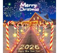 BUCASA 12 luci natalizie a 84 LED, per esterni, a energia solare