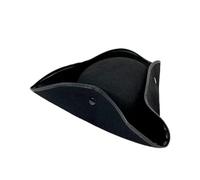 Buccaneer Tricorn Hat, Cappello da Capitano Pirata, Cappello Nero per Feste a Tema, Halloween, Cosplay, Accessori per Costumi