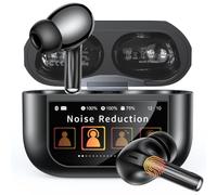 Bucephalus Auricolari wireless, Bluetooth 5.4 con custodia intelligente touchscreen e cancellazione del rumore, 48 ore di riproduzione, suono stereo bassi, compatibili con iPhone/Android, Pad - ebano