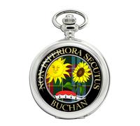 Buchan Scottish Clan Orologio Da Tasca Pocket Watch Ravel Quarzo Argento